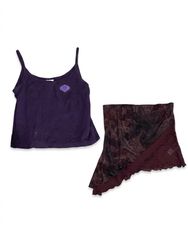 (FV-1345) Vintage Y2K Purple & Maroon Dresses Bund..