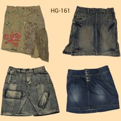 Y2K Hilton Era Denim Midi Skirts (HG-161)