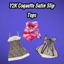 Y2K Coquette Satin Slip Tops - (30/04)