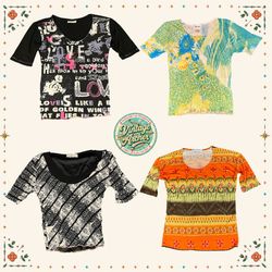 Y2K Street Art Graphic Fitted Tee Mix