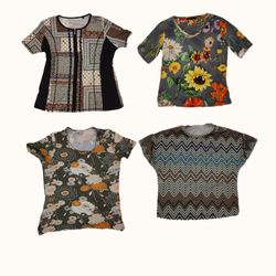 Y2K Retro Floral & Boho Chevron Top Bundle
( ST 02..