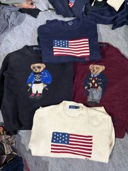 Ralph Lauren bear & flag sweater