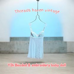 TH#0101 Y2K Mini Baby Doll Dress – Cute Flowy Soft..