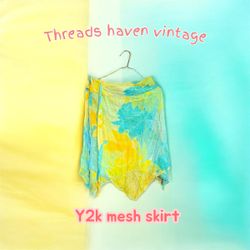 TH#0105 Y2K Silk Mesh Skirt – Sheer Layered Flowy ..