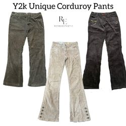 Y2K Unique Corduroy Pants RE-3136