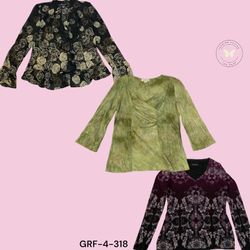 Women’s Floral Polyester Blouse – Lightweight Fabr..