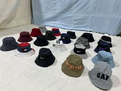 Upcycled branded hats