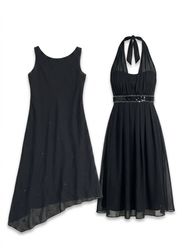 (FV-1336) Y2K Black Aesthetic Summer & Sequence Dr..