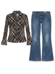 (FV-1356) Y2K Flred Jeans & Button up Shirts