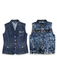 (FV1361) Y2K Denim Waistcoat