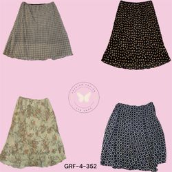 Y2K Inspired Printed Maxi  Skirt – Soft Poly Fabri..
