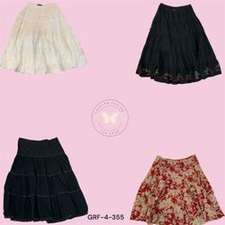 Y2K Aesthetic Cotton Long Skirt – Lightweight & Br..