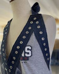 Upcycled y2k Eyelet Halter Top