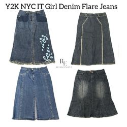 Y2K NYC IT Girl Denim Maxi Skirts RE-308..
