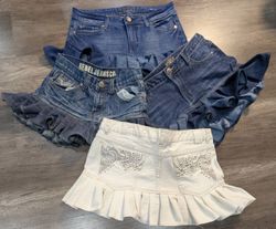 5426 - Upcycled Mini Denim Skirts