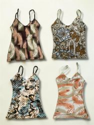 Y2k Printed Flora Cami Tops