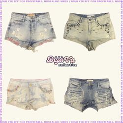 Y2K Britney Era Denim Micro Mini Shorts