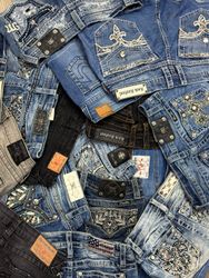 Miss me true religion rock revival shorts