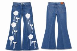 CR1566 Upcycled Floral Flare Jeans