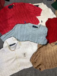 Ralph Lauren Kurzarm Kabelstrickpullover