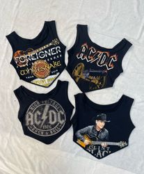 Upcycled Music Graphic Crop Tops (Dv -05)
