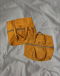 Upcycled Check Utility Tote Bag