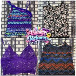 Y2K Vintage Camisole & Lace Bralette Mix – Tribal,..