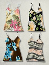 Y2k Floral Printed Cami Tops