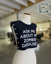 Upcycled Graphic Chained Crop Top