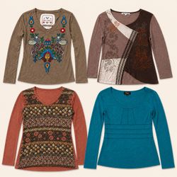 Y2k Boho Embroidered Long Sleeve T-Shirts