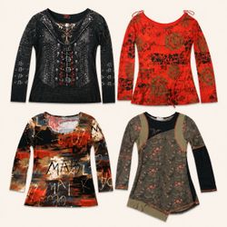 Y2k Burnout Graphic Long Sleeves T-Shirt