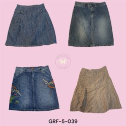 Women’s Y2K High Waist Denim Midi Skirt (GRF-5-039..