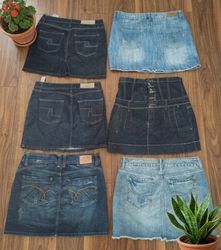 Vintage-Vibe Denim Skirt Bundle: High-Y2K Styles (..