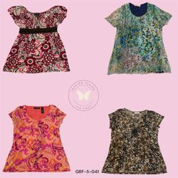 Women’s Retro Y2K Printed Polyester Blouse (GRF-5-..