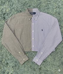 Upcycle Ralph Lauren Half & Half Crop Top (DV -05)
