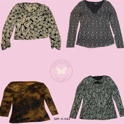 Y2K Printed Poly Blouse for Women (GRF-5-043)