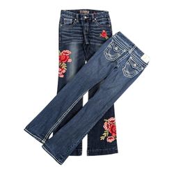 Y2K Embroidered low Raise Flare Jeans