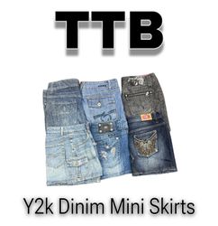 Y2K Denim Mini Skirts     (TTB-69)