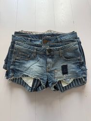 Y2k low rise denim mini micro shorts
