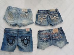 CR8246 Upcycled Mixed Branded Mini Shorts