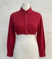 🚨UPCYCLED Ralph Lauren Elastic Hem TRENDING Tops