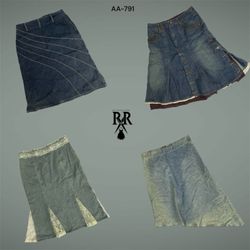 Y2K Britney Era Denim Midi Mix Skirts (AA-791)