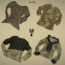 Y2K The Animal Print Full Sleeve Tops (AA-796)