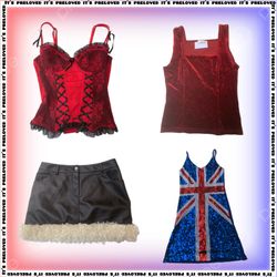 Ginger Spice Wardrobe - Mini Skirts, Corset tops, ..