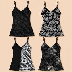 Y2k Noircore Printed Cami Tops