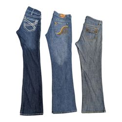 Y2K Embroidered low Rise Flare jeans
