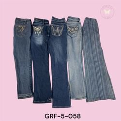 Y2K Modern Embroidered Wide Leg Jeans (GRF-5-058)
