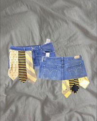 Upcycled Denim Neck Ties Skirt