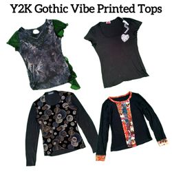 Y2K Gothic Vibe Printed Full Sleeve Tops TY-022