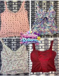 Y2K Vintage Camisole & Corset Top Mix – Floral, La..